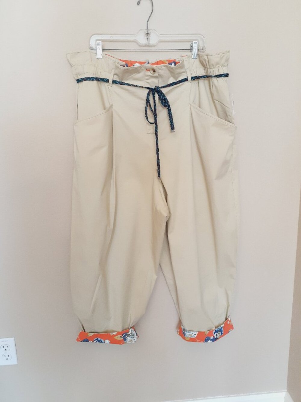 Anthropology Milena Floral Cuff Pants NWT